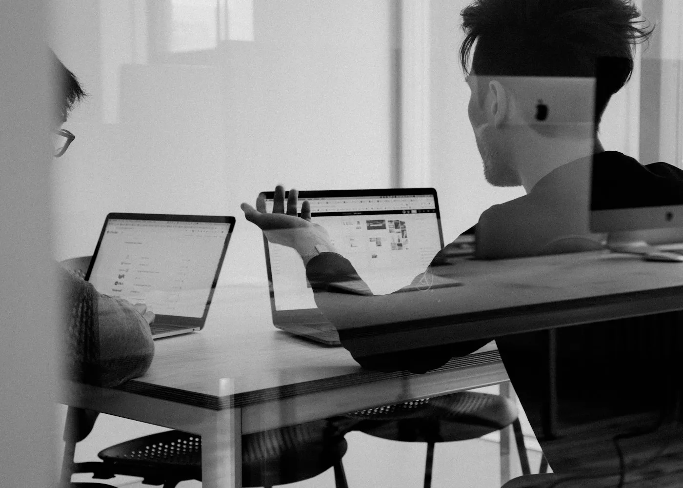 Product demo review on a large monitor