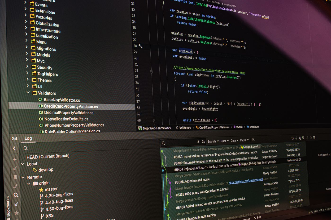 Version control and code documentation handoff