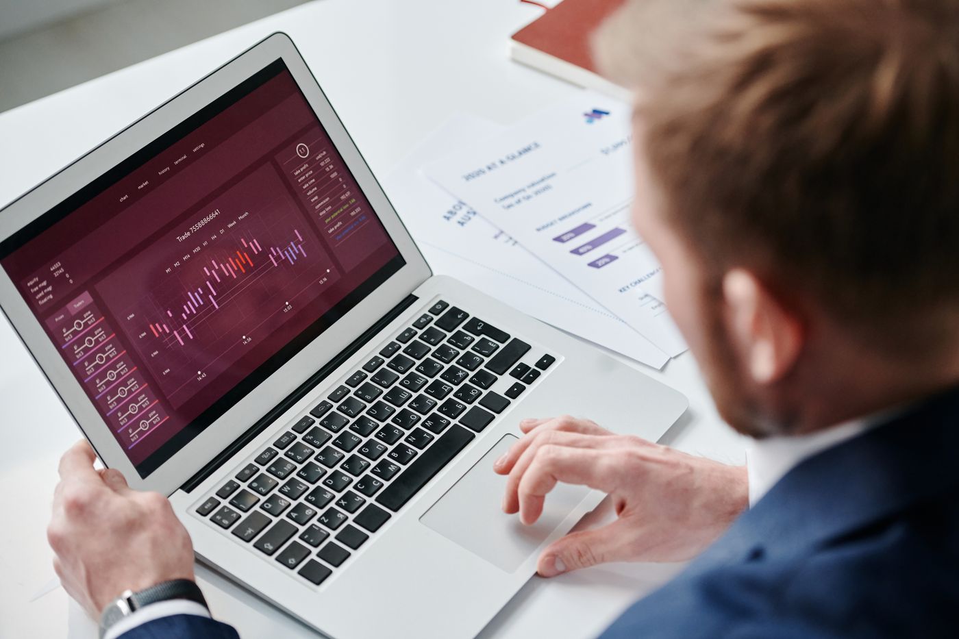Fintech and SaaS analytics dashboard on a laptop