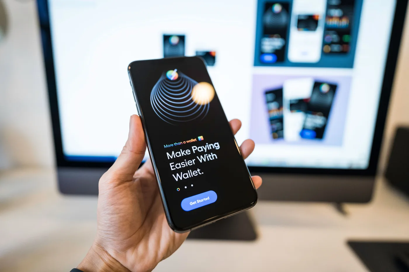 Smartphone showing a modern mobile app interface