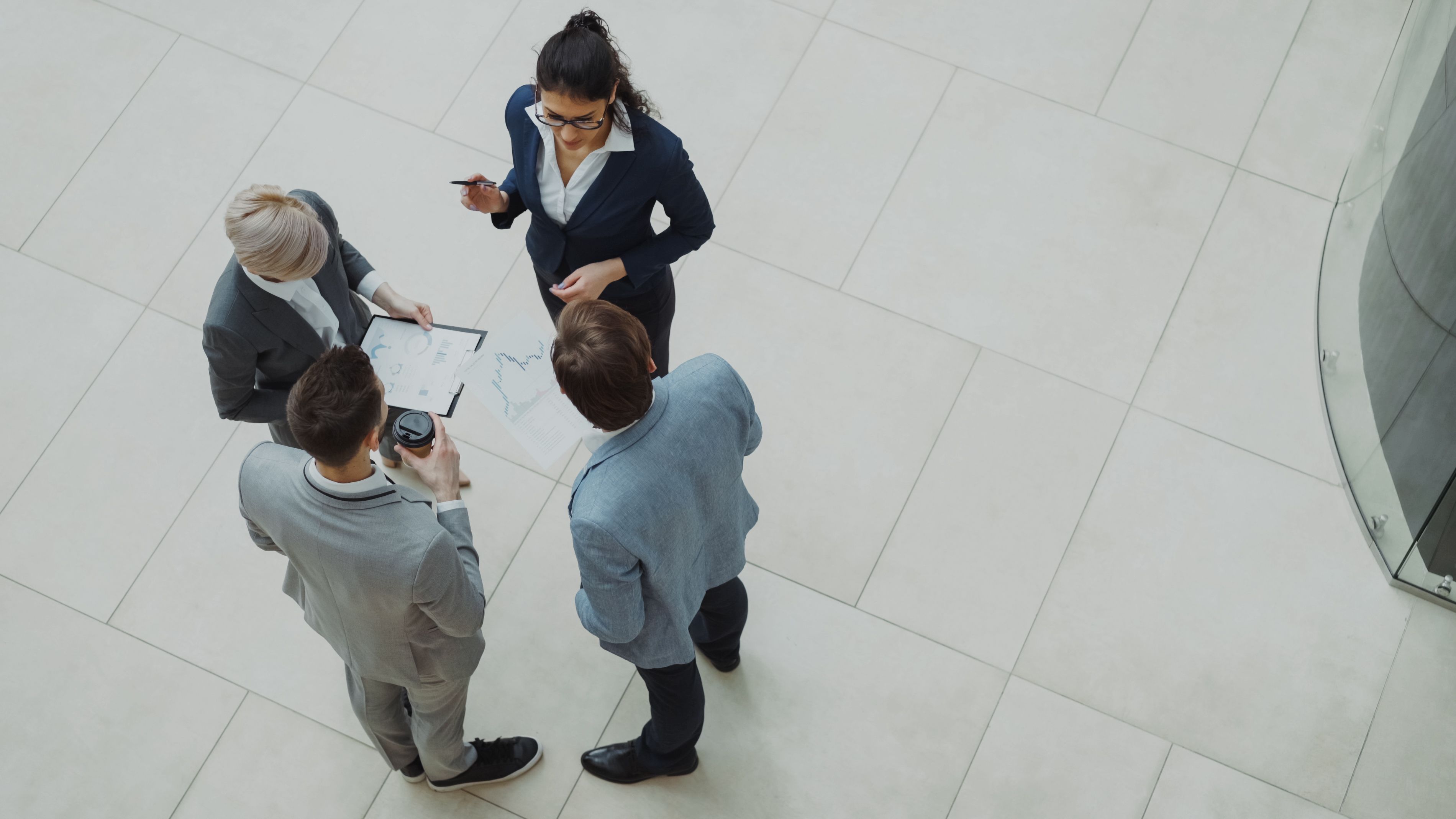 Professionals collaborating on lead qualification process