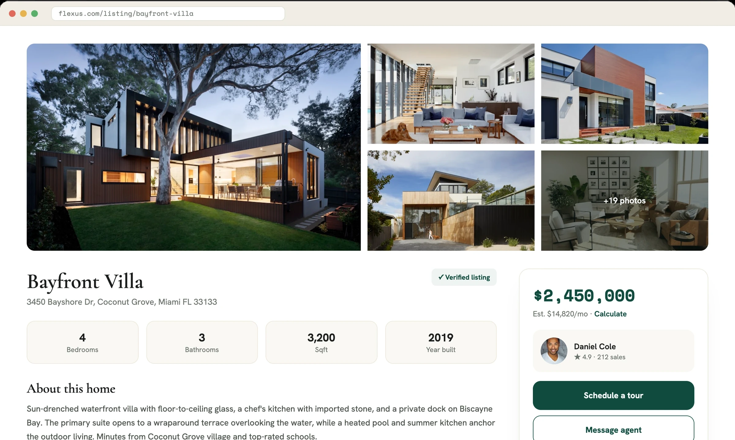 Real estate website property details page