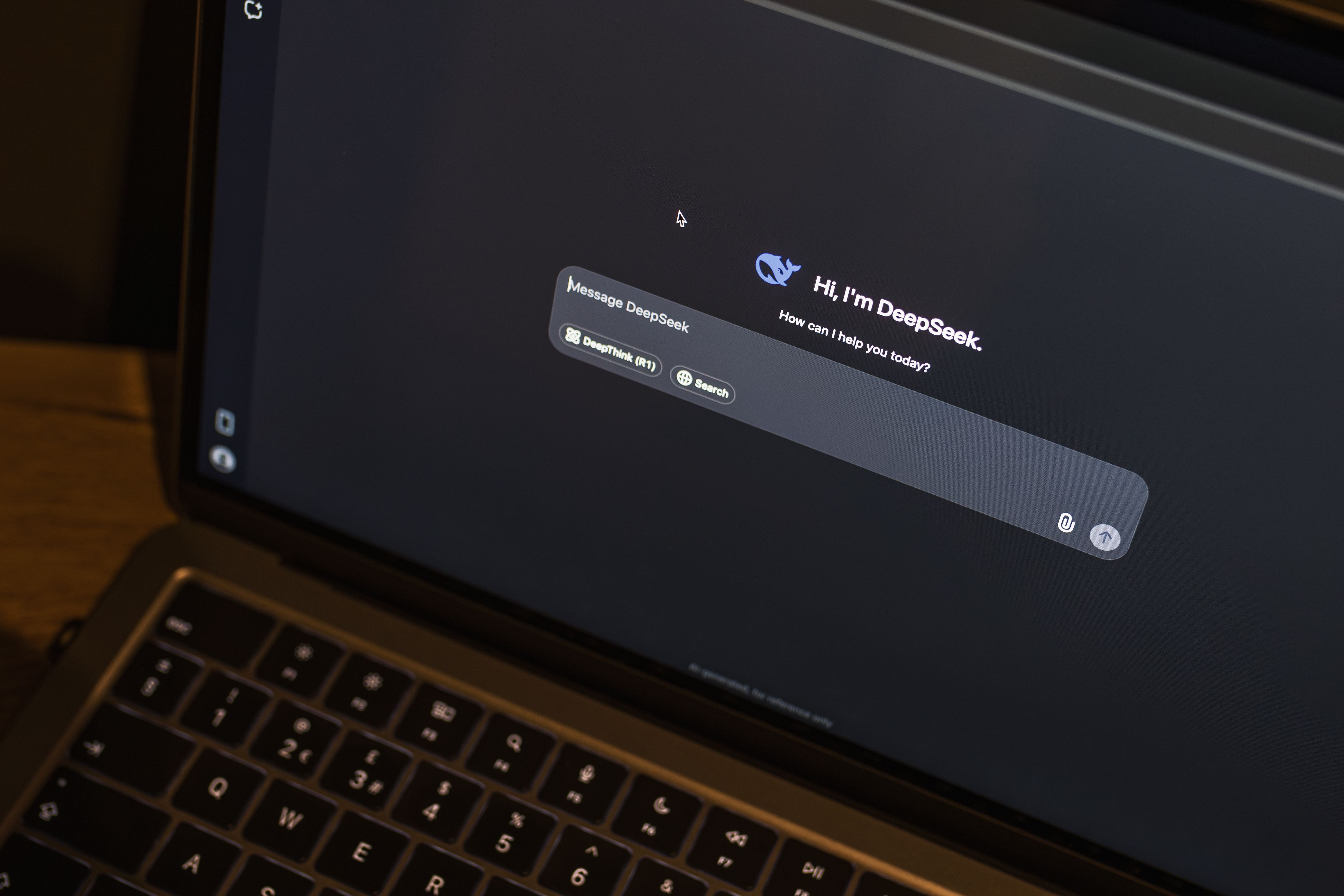 Laptop showing an AI chat interface used for search discovery