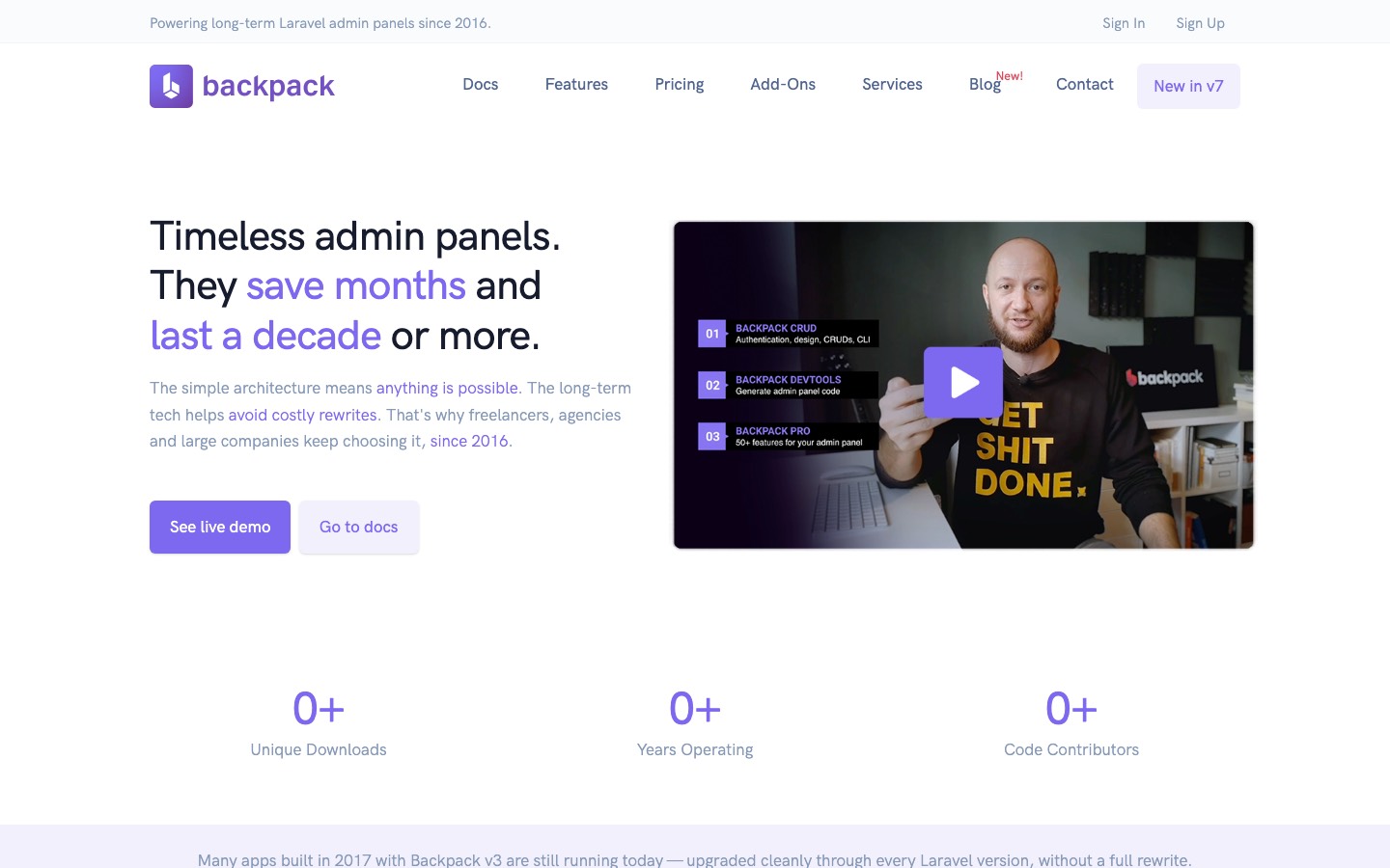 Backpack for Laravel